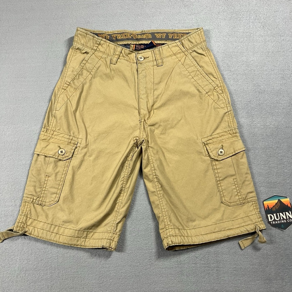 Wear First Shorts Mens 30 Tan Cargo 12" Stretch Pockets Utility Hiking Outdoors